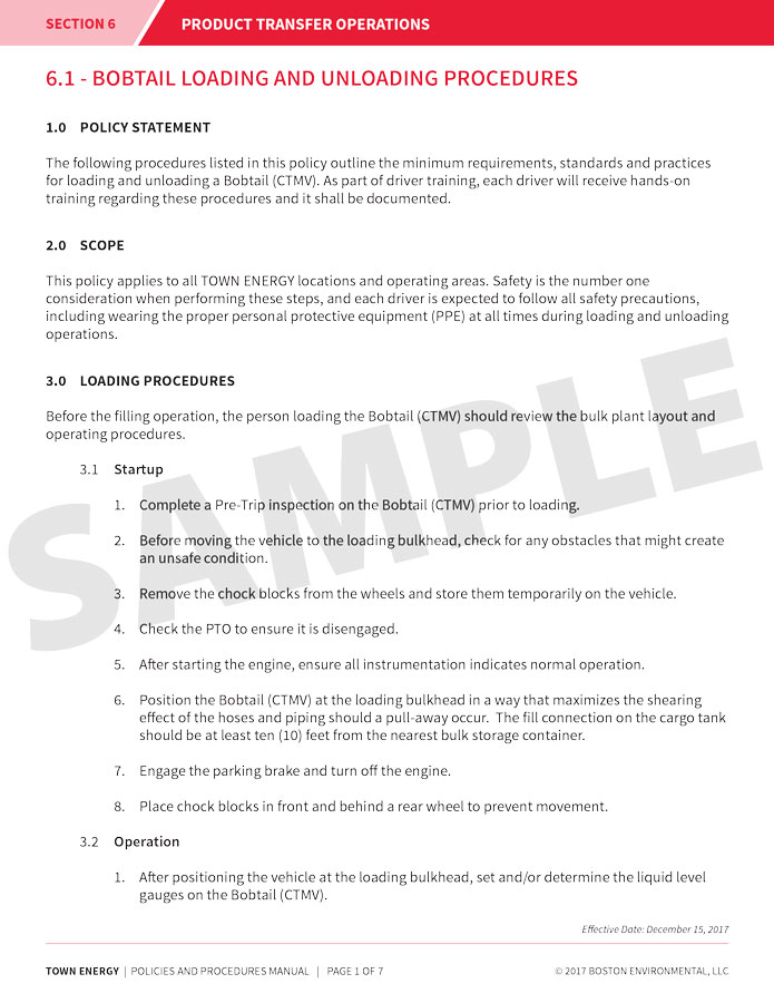 Policies and Procedures Example